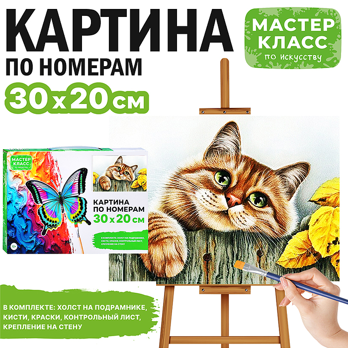 Картина по номерам MKR3020-23 "Рыжая кошечка" 30*20 см.