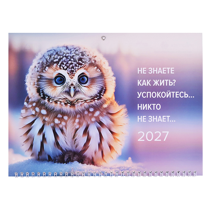 Фото к товару Календарь квартальный на 2027 г. "Не знаете как жить?" (295x700 мм) на 3-х пружинах, складной с курс Календарь квартальный на 2027 г. "Не знаете как жить?" (295x700 мм) на 3-х пружинах, складной с курс