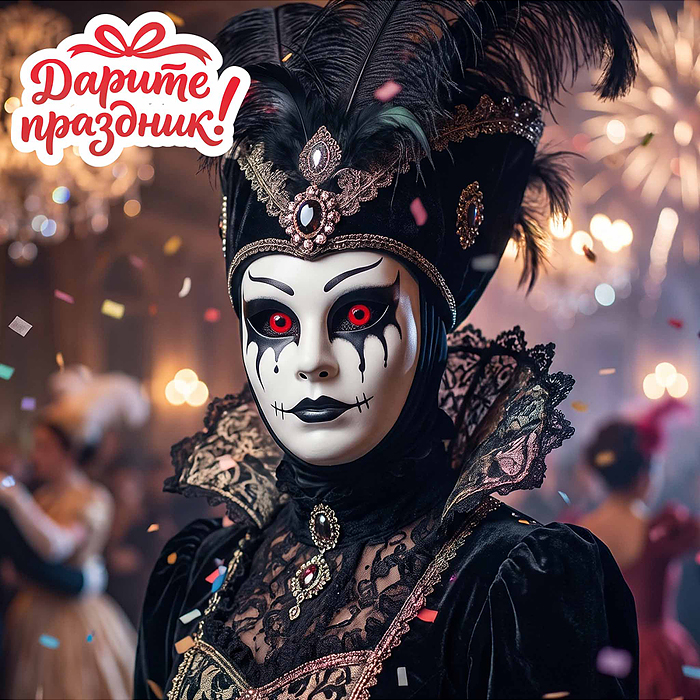 Карнавальная маска DP-0314 "Зловещий клоун"