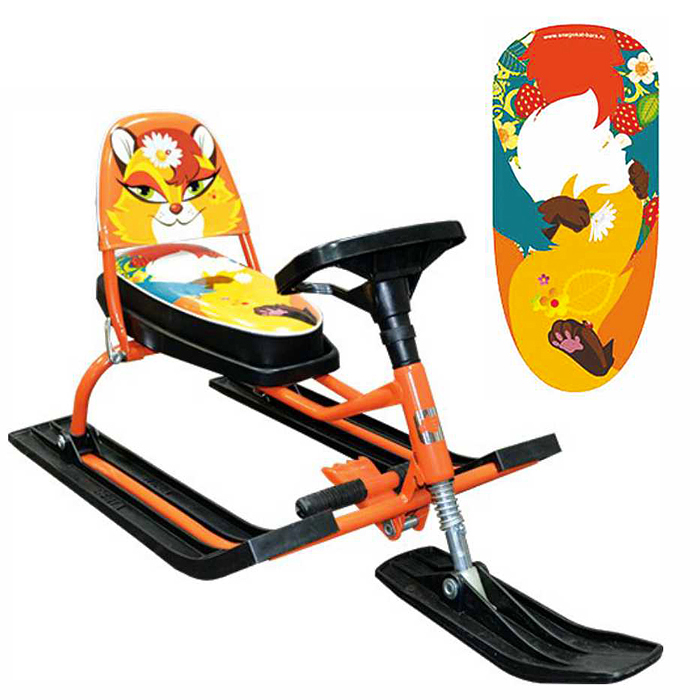 Игрушка спортивная транспортная из металла «SNOWKAT» 116 "Comfort Animals" со складной спинкой (Лиса Игрушка спортивная транспортная из металла «SNOWKAT» 116 "Comfort Animals" со складной спинкой (Лиса