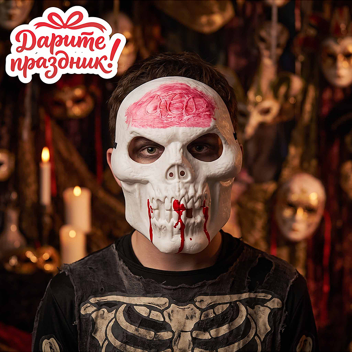 Карнавальная маска DP-0267 "Кровавый череп" 