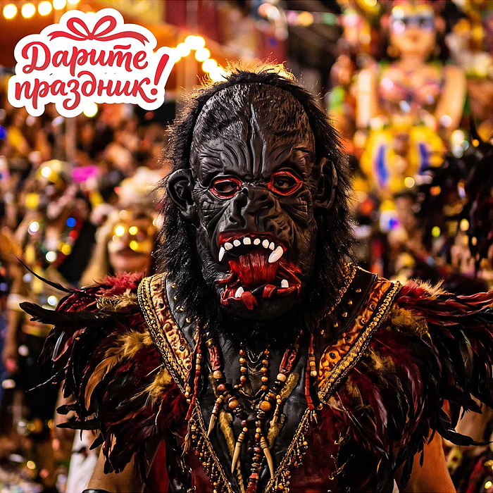Карнавальная маска DP-0308 "Черная горилла"