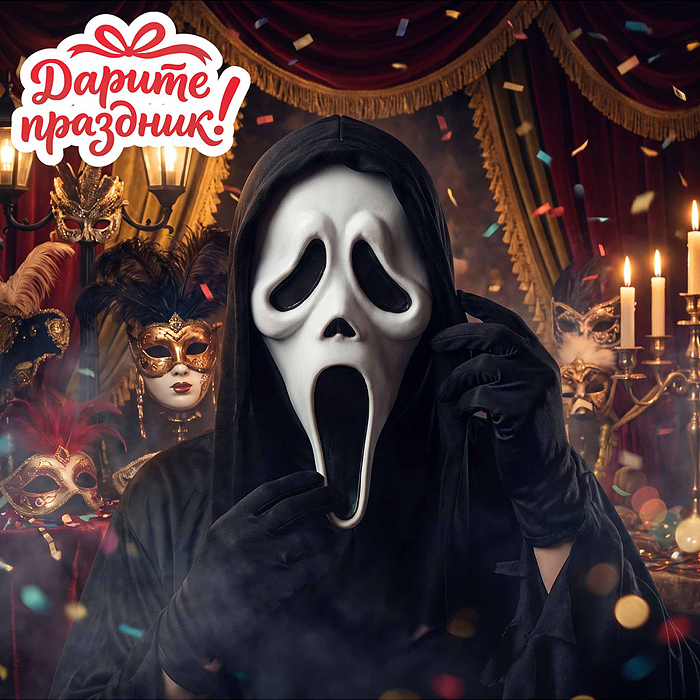 Карнавальная маска DP-0317 "Лицо призрака"