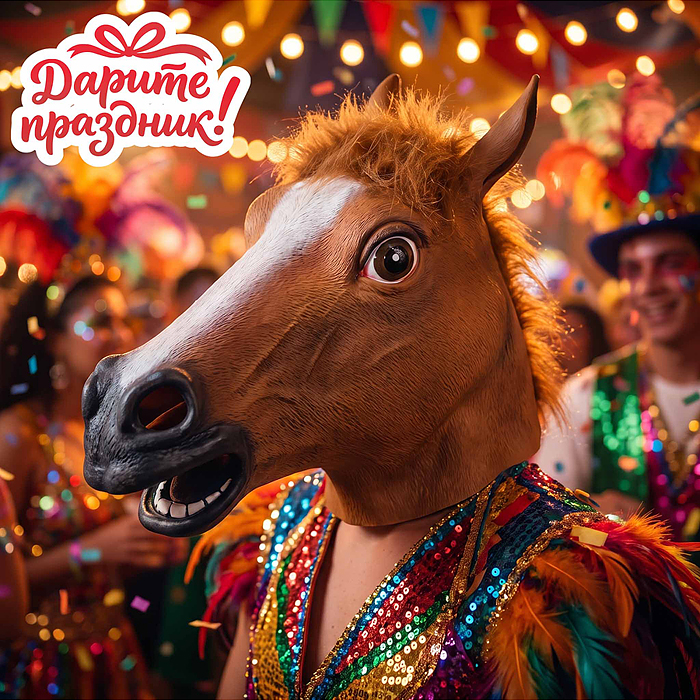 Карнавальная маска DP-0316 "Голова коня"
