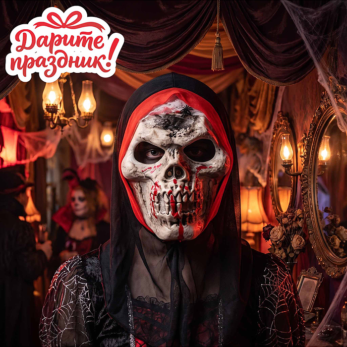 Карнавальная маска DP-0280 "Адский череп"