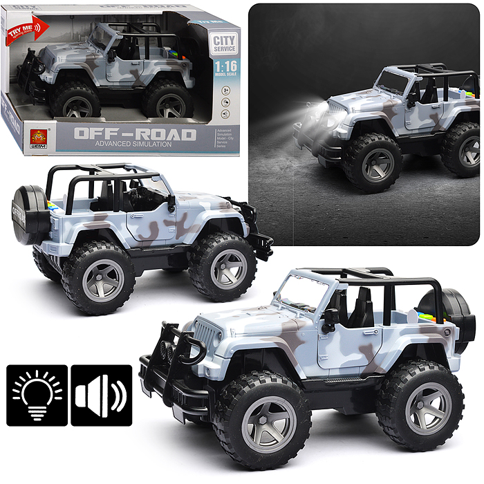 Машина WY391B "Военный джип" 1:16 (свет, звук) в коробке Машина WY391B "Военный джип" 1:16 (свет, звук) в коробке