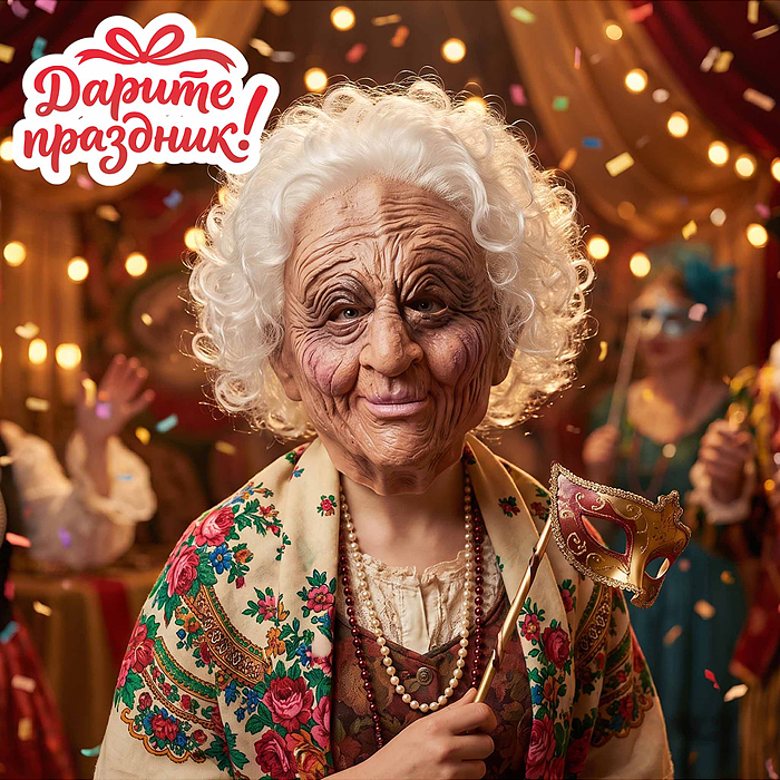 Карнавальная маска DP-0309 "Старушка" 