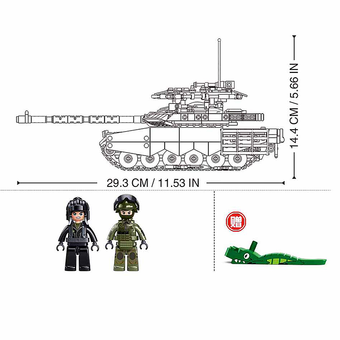 Конструктор M38-B1377 "Танк- 90 М" (811 дет.) в коробке