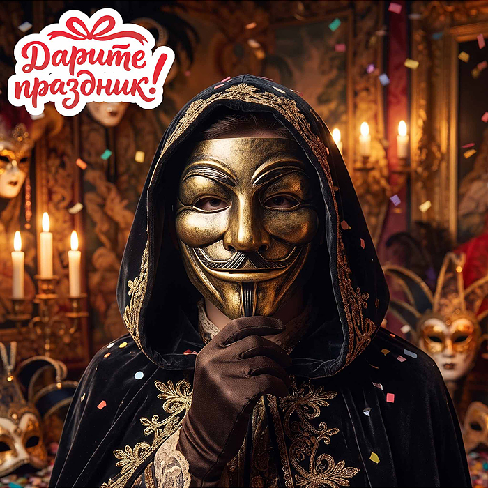 Карнавальная маска DP-0264 "Бронзовый бунтарь" 