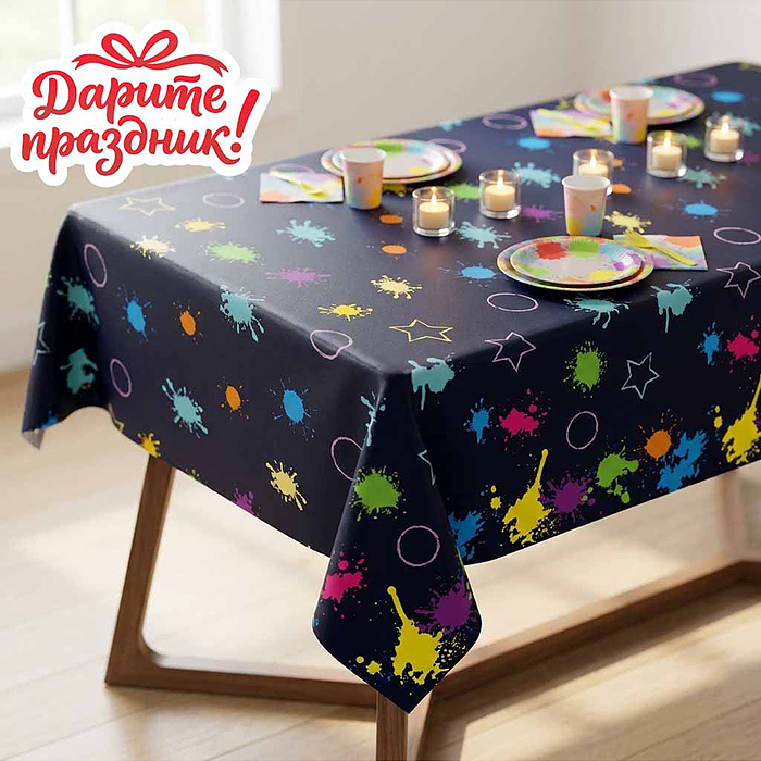 Скатерть DP-0549 "Неоновый всплеск", 137*274см