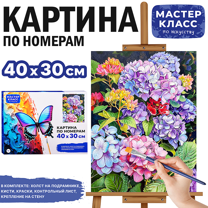 Картина по номерам MKR4030-190 "Гортензии" 40*30 см. Картина по номерам MKR4030-190 "Гортензии" 40*30 см.
