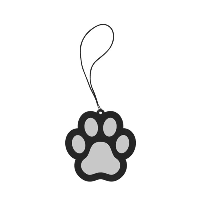 Брелок виниловый "Safe mode Paw" 50x50 мм, световозвращающий белый, в пластиковом пакете с 