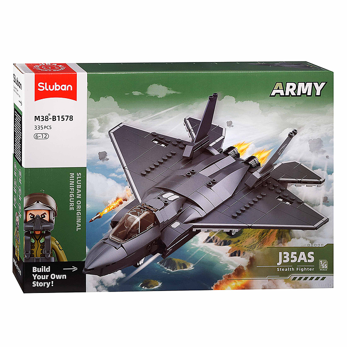 Конструктор M38-B1578 "Модель истребителя J-35" (335 дет.) в коробке