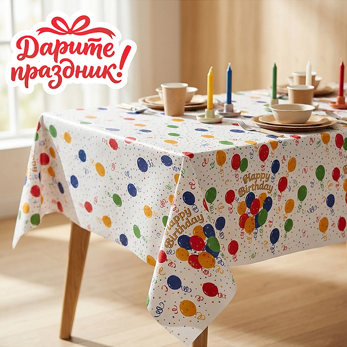 Скатерть DP-0539 "Воздушные шарики", 137*274см