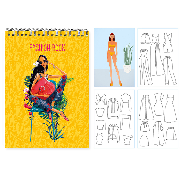 Скетчбук 24л. "Sketchbook. Fashion book. № 2" гребень, евроспираль, контент 