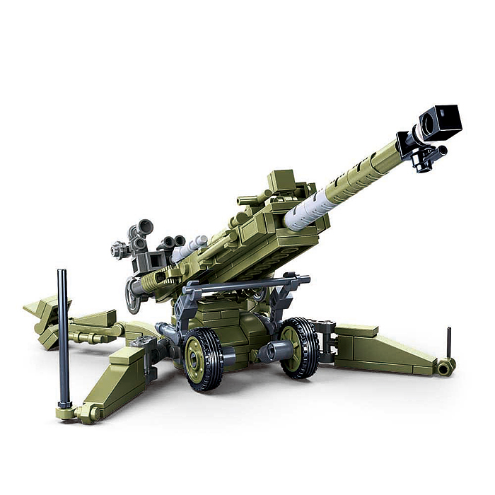 Конструктор M38-B0890 "Гаубица с двумя фигурками солдат" (258 дет.) в коробке