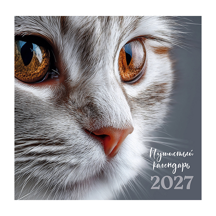Календарь на 2027 г. "Пушистый календарь" скрепка 12 л., средние 300х580 мм. сетка - 1 мес.