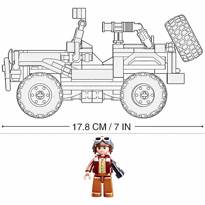Фото к товару Конструктор M38-B0816 "Красный вездеход с фигуркой водителя" (253 дет.) в коробке Конструктор M38-B0816 "Красный вездеход с фигуркой водителя" (253 дет.) в коробке