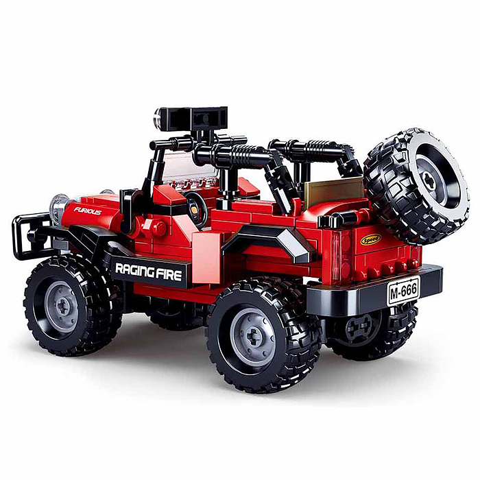 Фото к товару Конструктор M38-B0816 "Красный вездеход с фигуркой водителя" (253 дет.) в коробке Конструктор M38-B0816 "Красный вездеход с фигуркой водителя" (253 дет.) в коробке
