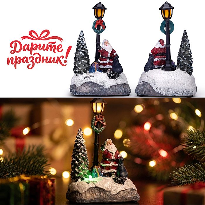 Новогодняя декоративная композиция DP-0246 "Фонарь" 8x5x12cm
