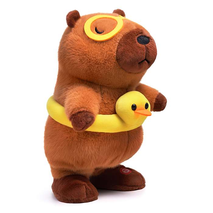 Мягкая игрушка UT0419 "Капибара" интерактивная, в коробке 