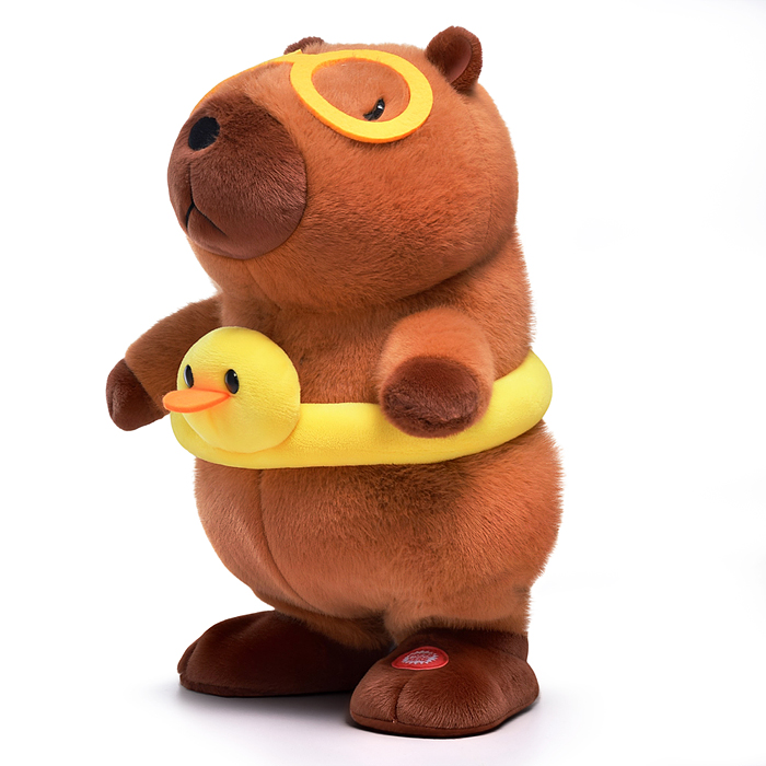 Мягкая игрушка UT0419 "Капибара" интерактивная, в коробке 