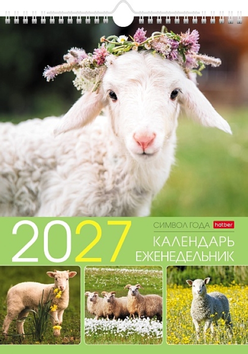 Календарь - Еженедельник настенный перекидной 56л 24х32см на 2027г бум. Мелованная на гребне